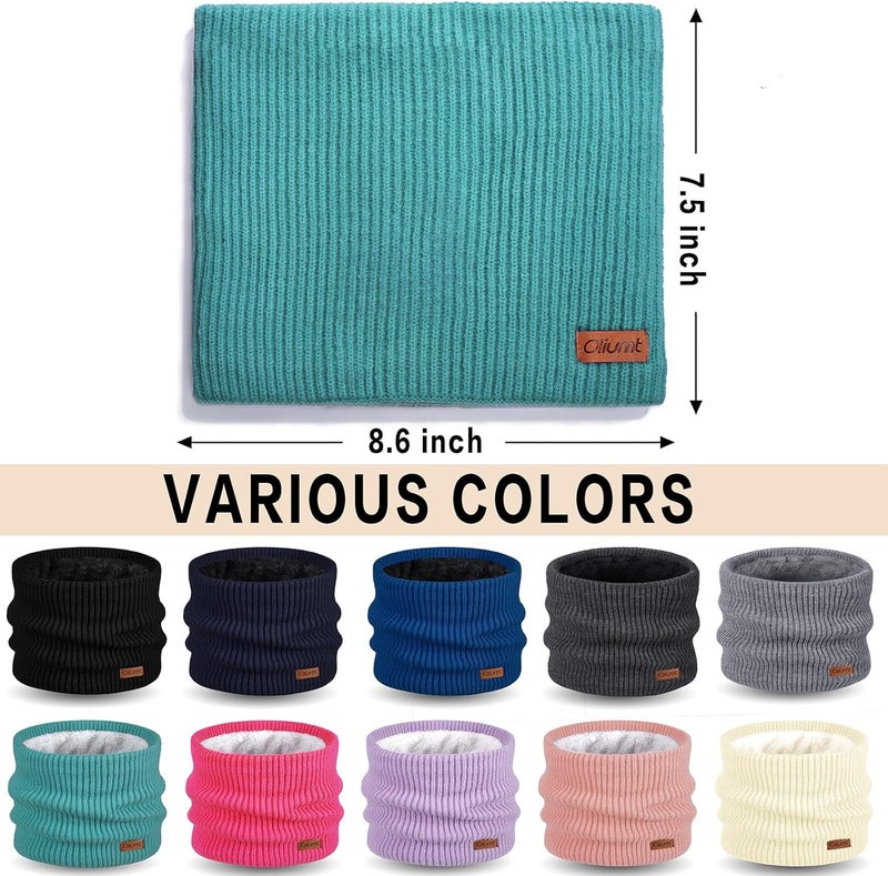 Oliumt Kids Neck Warmer Winter Neck Gaiters Knitted Infinity Scarf for Boys Girls Fleece Lined Ski Mask for Cold Weather - Image 5